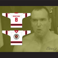 Load image into Gallery viewer, Boomtown 8 Letterkenny Irish White Alternate Hockey Jersey