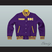 Load image into Gallery viewer, Boynton Beach Community High School Tigers Purple/Yellow Varsity Letterman Jacket-Style Sweatshirt