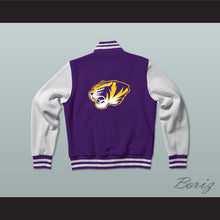 Load image into Gallery viewer, Boynton Beach Community High School Tigers Purple/White Varsity Letterman Jacket-Style Sweatshirt