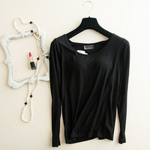 Load image into Gallery viewer, Bra Padded Basic T-shirt Women Modal Long Sleeve O Neck Solid Tee Shirt Built In Bra Casual Soft Breathable Tee Tops Hi-Q