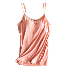 Load image into Gallery viewer, Bra Padded Lingerie Active Strap Cami Women Modal Workout Tank Top Candy Colors Pajama Shirt with Built in Shelf Bra