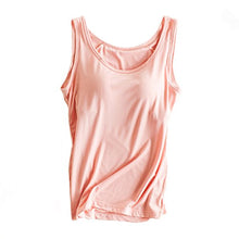 Load image into Gallery viewer, Bra Padded Lingerie Active Strap Cami Women Modal Workout Tank Top Candy Colors Pajama Shirt with Built in Shelf Bra