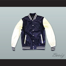Load image into Gallery viewer, Brad Hamilton Ridgemont High Navy Blue and White Lab Leather Varsity Letterman Jacket