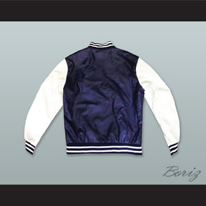 Brad Hamilton Ridgemont High Navy Blue and White Lab Leather Varsity Letterman Jacket