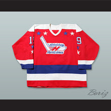 Load image into Gallery viewer, Brad Mehalko 19 Lethbridge Hurricanes Red Hockey Jersey