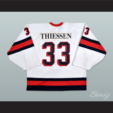 Load image into Gallery viewer, Brad Thiessen 33 Penticton Panthers White Hockey Jersey