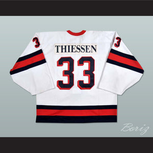 Brad Thiessen 33 Penticton Panthers White Hockey Jersey