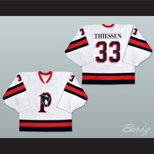Load image into Gallery viewer, Brad Thiessen 33 Penticton Panthers White Hockey Jersey