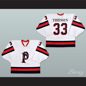 Brad Thiessen 33 Penticton Panthers White Hockey Jersey