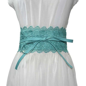 Brand New Elegant Lace Wide Waist Bands Women Faux Leather Belts Cummerbunds Ladies Corset Wedding Dress Harness VKAC1001
