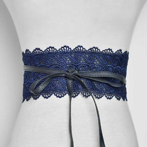 Brand New Elegant Lace Wide Waist Bands Women Faux Leather Belts Cummerbunds Ladies Corset Wedding Dress Harness VKAC1001