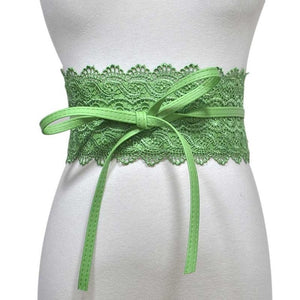 Brand New Elegant Lace Wide Waist Bands Women Faux Leather Belts Cummerbunds Ladies Corset Wedding Dress Harness VKAC1001