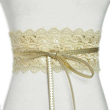 Load image into Gallery viewer, Brand New Elegant Lace Wide Waist Bands Women Faux Leather Belts Cummerbunds Ladies Corset Wedding Dress Harness VKAC1001