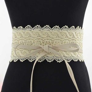 Brand New Elegant Lace Wide Waist Bands Women Faux Leather Belts Cummerbunds Ladies Corset Wedding Dress Harness VKAC1001