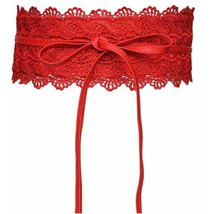Brand New Elegant Lace Wide Waist Bands Women Faux Leather Belts Cummerbunds Ladies Corset Wedding Dress Harness VKAC1001