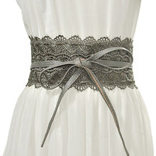 Load image into Gallery viewer, Brand New Elegant Lace Wide Waist Bands Women Faux Leather Belts Cummerbunds Ladies Corset Wedding Dress Harness VKAC1001