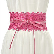 Load image into Gallery viewer, Brand New Elegant Lace Wide Waist Bands Women Faux Leather Belts Cummerbunds Ladies Corset Wedding Dress Harness VKAC1001
