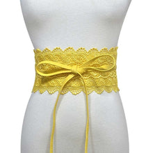 Load image into Gallery viewer, Brand New Elegant Lace Wide Waist Bands Women Faux Leather Belts Cummerbunds Ladies Corset Wedding Dress Harness VKAC1001