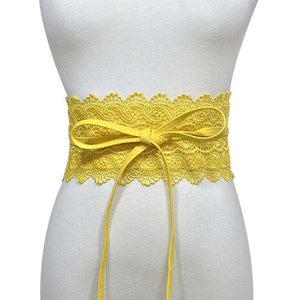 Brand New Elegant Lace Wide Waist Bands Women Faux Leather Belts Cummerbunds Ladies Corset Wedding Dress Harness VKAC1001