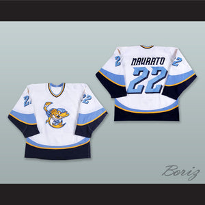 Brandon Naurato 22 Toledo Walleye White Hockey Jersey