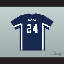 Load image into Gallery viewer, Brandon Nimmo 24 Cheyenne Post Six Navy Blue Baseball Jersey 2