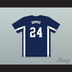 Brandon Nimmo 24 Cheyenne Post Six Navy Blue Baseball Jersey 2