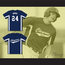 Load image into Gallery viewer, Brandon Nimmo 24 Cheyenne Post Six Navy Blue Baseball Jersey 2