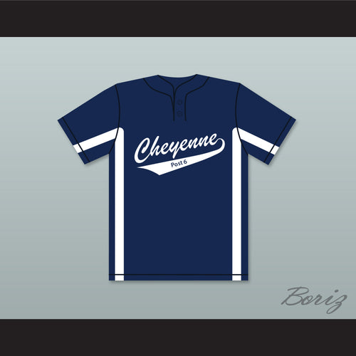 Brandon Nimmo 24 Cheyenne Post Six Navy Blue Baseball Jersey 1