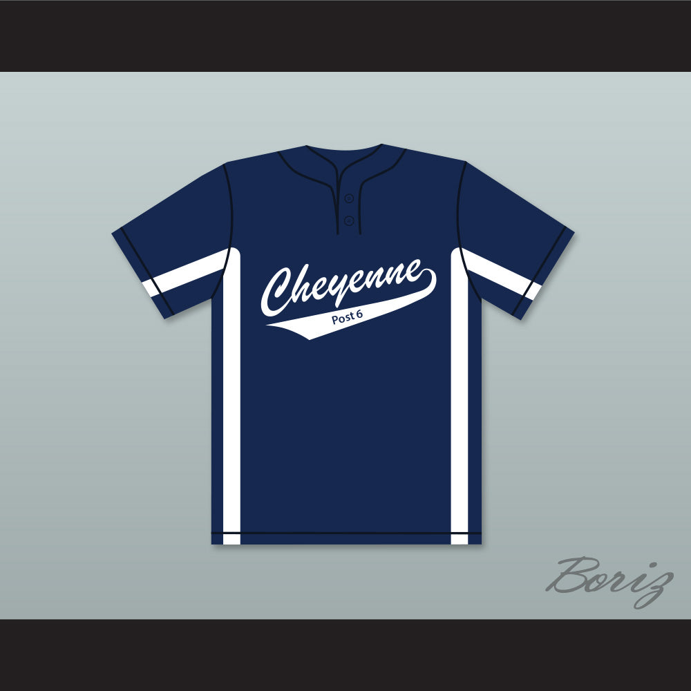 Brandon Nimmo 24 Cheyenne Post Six Navy Blue Baseball Jersey 1