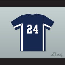 Load image into Gallery viewer, Brandon Nimmo 24 Cheyenne Post Six Navy Blue Baseball Jersey 1