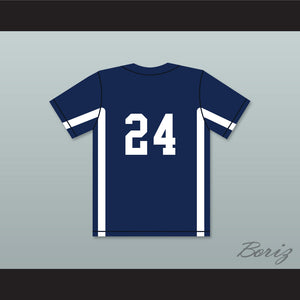 Brandon Nimmo 24 Cheyenne Post Six Navy Blue Baseball Jersey 1