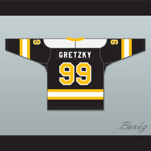 Load image into Gallery viewer, Wayne Gretzky 99 Brantford Nadrofsky Steelers Black Hockey Jersey Youth League