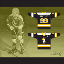 Load image into Gallery viewer, Wayne Gretzky 99 Brantford Nadrofsky Steelers Black Hockey Jersey Youth League