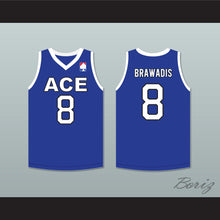 Load image into Gallery viewer, Brawadis 8 ACE Family Charity Blue Basketball Jersey