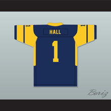Load image into Gallery viewer, Breece Hall 1 Wichita Northwest High School Grizzlies Navy Blue Football Jersey 2