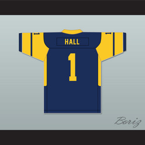 Breece Hall 1 Wichita Northwest High School Grizzlies Navy Blue Football Jersey 2