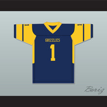 Load image into Gallery viewer, Breece Hall 1 Wichita Northwest High School Grizzlies Navy Blue Football Jersey 1
