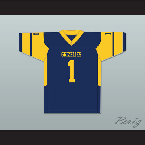 Breece Hall 1 Wichita Northwest High School Grizzlies Navy Blue Football Jersey 1