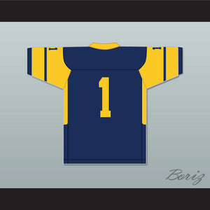 Breece Hall 1 Wichita Northwest High School Grizzlies Navy Blue Football Jersey 1
