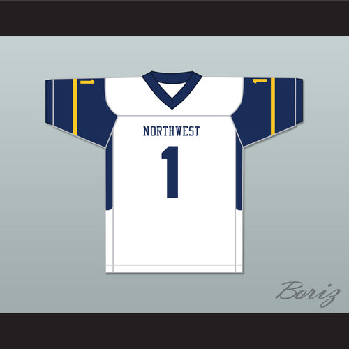 Breece Hall 1 Wichita Northwest High School Grizzlies White Football Jersey 2