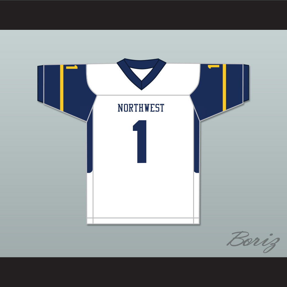 Breece Hall 1 Wichita Northwest High School Grizzlies White Football Jersey 1