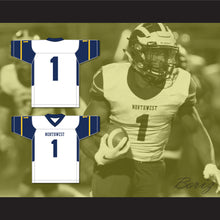 Load image into Gallery viewer, Breece Hall 1 Wichita Northwest High School Grizzlies White Football Jersey 1