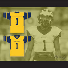 Load image into Gallery viewer, Breece Hall 1 Wichita Northwest High School Grizzlies Yellow Gold Football Jersey 1
