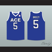 Load image into Gallery viewer, Breezy 5 ACE Family Charity Blue Basketball Jersey