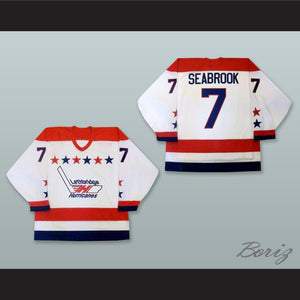 Brent Seabrook 7 Lethbridge Hurricanes White Hockey Jersey