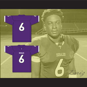 Brian Asamoah 6 St. Francis DeSales High School Stallions Purple Football Jersey 1