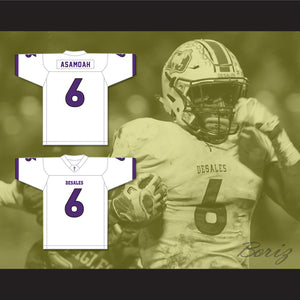 Brian Asamoah 6 St. Francis DeSales High School Stallions White Football Jersey 2