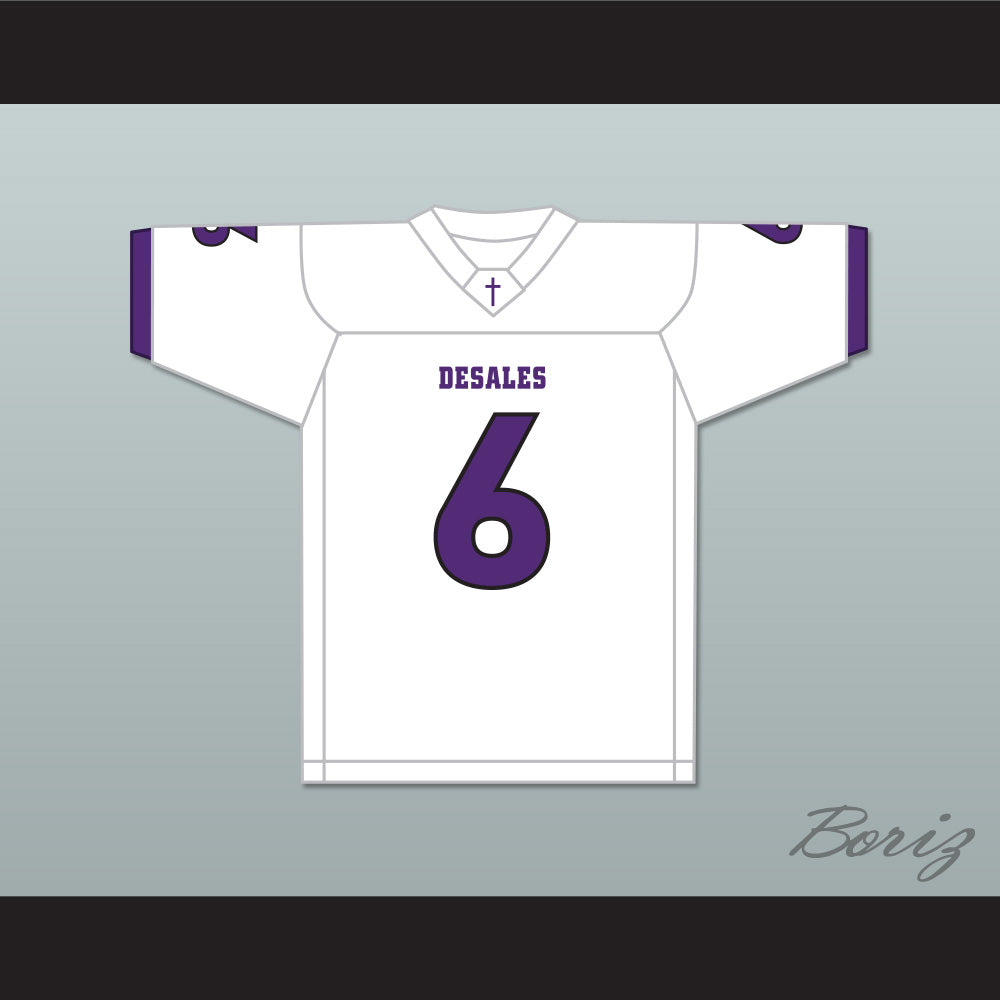 Brian Asamoah 6 St. Francis DeSales High School Stallions White Football Jersey 1