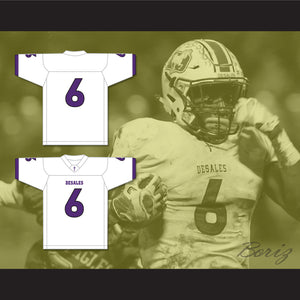 Brian Asamoah 6 St. Francis DeSales High School Stallions White Football Jersey 1