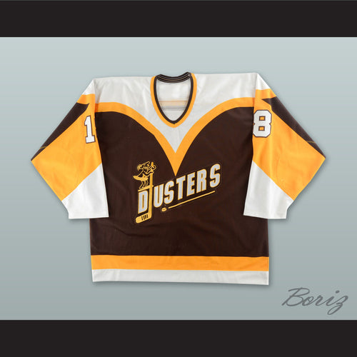 Brian Lee 18 Binghamton Broome Dusters Brown Hockey Jersey